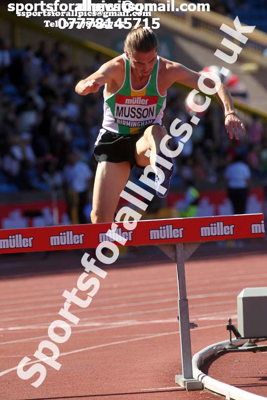 Mens 3000 metres steeplechase, Muller British Championships, Alexander Stadium, Birmingham. Photo: David T. Hewitson/Sports for All Pics
